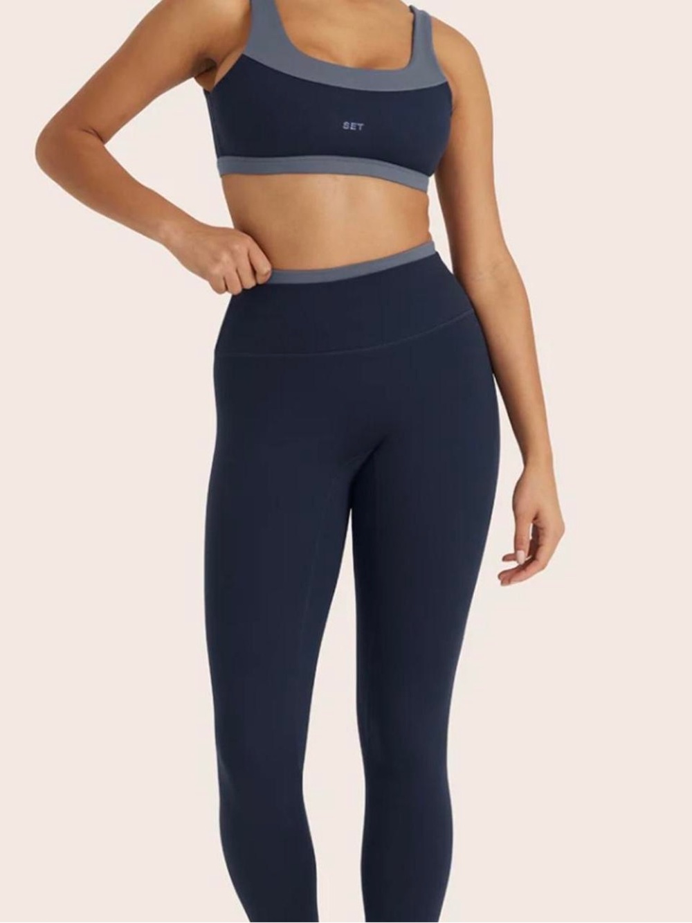 SET ACTIVE FORM CLOUD NAVY SET - TOP AND LEGGINGS